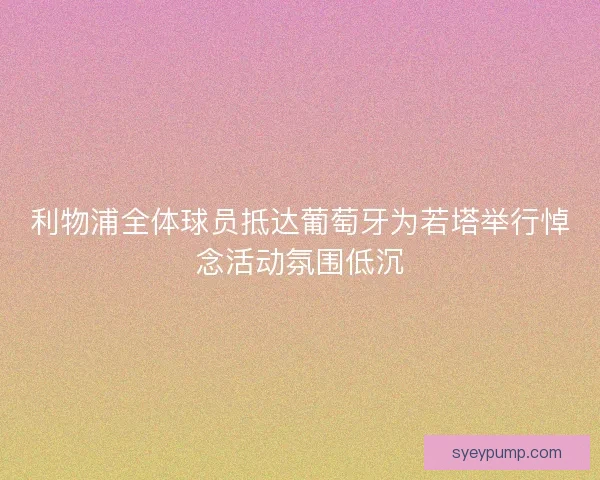 利物浦全体球员抵达葡萄牙为若塔举行悼念活动氛围低沉